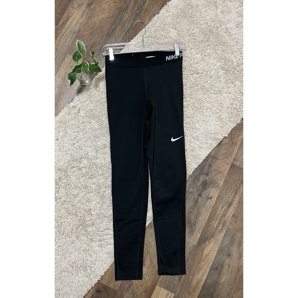 Nike Pro Dri-Fit Medium Black High Waisted Athleisure Leggings - Picture 1 of 6